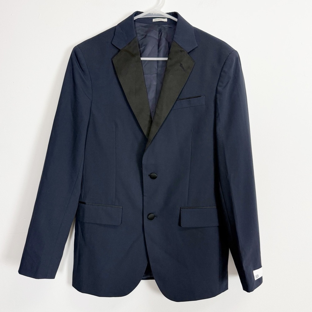 Nordstrom Rack Tuxedo Jacket Mens 38R Navy Black Satin Trim NWOT NEW